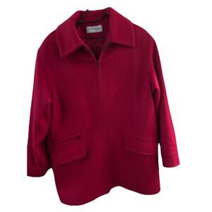 VTG FORECASTER of Boston Women's Red Coat Wool/Nylon Sz 10 Christmas Winter